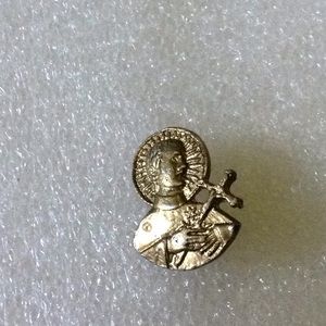 Vintage Brass religion brooch